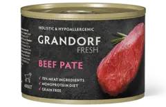 Влажный корм консервы для собак всех пород GRANDORF FRESH Beef pate из говядины 0,2 кг 6 шт