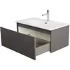 BelBagno UNO-800-1C-SO-GSO База под раковину подвесная с фрезерованными ручками по всей длине фасада с одним выкатн. ящ., Темно-Серый Матовый, 800x455x350