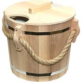 Запарник из ольхи с крышкой, с пластиковой вставкой, 20 л (ручка канат) - 1