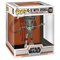 Funko POP! Star Wars Deluxe: Mandalorian S10 IG-12 with Grogu (720)