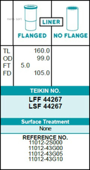 Гильза блока цилиндров TEIKIN LSF44267 (4шт/упак) не хонингованная