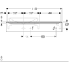 Geberit myDay 824261000+245460600 Шкафчик под раковину 1150x200x520 мм.какао с молоком+245460600 Раковина встраиваемая на столешницу 600 мм