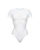 боди Openwork с коротким рукавом белое