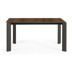 Стол Atta 160 (220) x90 антрацит, коричневый, керамика