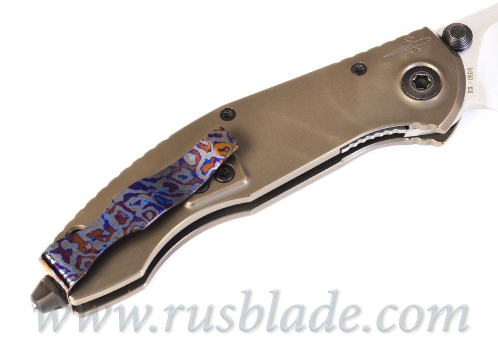 CKF/Marfione Sokosha collab knife (M390, Ti, CF, zirc, Timascus) - фотография 