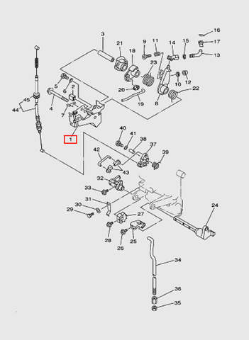 Кронштейн троса газа  для лодочного мотора T15, OTH 9,9 SEA-PRO (12-1)