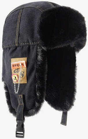 Картинка шапка-ушанка Skully Wear LFM-168 black - 1