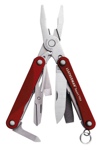 Мультитул Leatherman Squirt PS4 55 mm, 9 функций, красный (831227)
