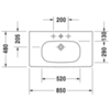 Duravit D-Code 3528500002 Раковина для мебели, медицинский Med без перелива, с 1 отв. под смес., 850x480мм, цвет: Белый