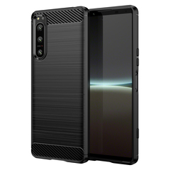 Мягкий защитный чехол для Sony Xperia 5-IV Mark 4, серии Carbon (в стиле карбон) от Caseport