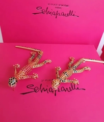 Серьги длинные ЯЩЕРИЦЫ в стиле Schiaparelli