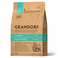 Сухой корм GRANDORF DOG 4 Meat PROBIOTIC MED&MAXI Четыре вида мяса для взрослых собак средних и крупных пород 1кг