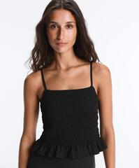 Oysho Топ Comfortlux со сборкой, черный