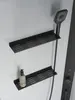 BelBagno UNO-CAB-A-1-90-C-NERO-Bi-TOP-L Душевая кабина с задними стенками, смесителем, верхним и ручным душем, акриловым поддоном и крышей, левосторонняя
