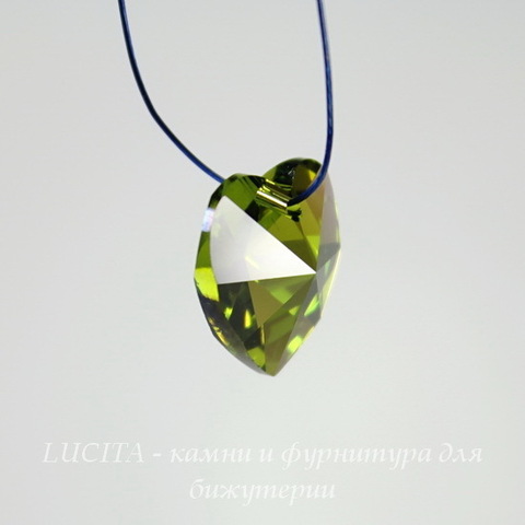 6202/6228 Подвеска Сваровски Сердечко Olivine AB (14,4х14 мм) ()