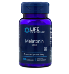 Life Extension, Мелатонин, 1 мг, 60 капсул