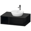 Duravit D-Neo DE495801616 Тумбочка подвесная компакт, 260x800x550 мм, 1 открытое отделение на левой стороне, цвет: Black Oak