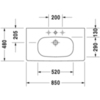 Duravit D-Code 3528500702 Раковина для мебели, медицинский Med без перелива, без отв. под смес., 850x480мм, цвет: Белый