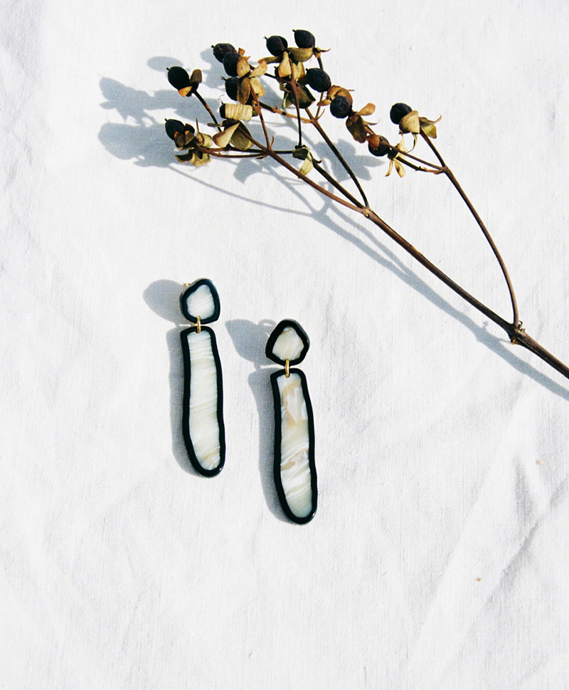 Серьги Flos Marble White
