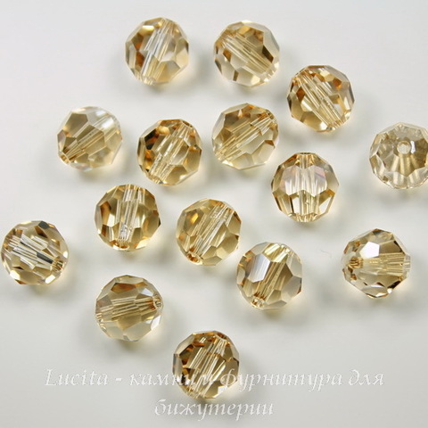 5000 Бусина - шарик с огранкой Сваровски Crystal Golden Shadow 4 мм, 5 штук