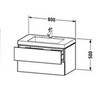 Duravit L-Cube LC6927O1313 База с раковиной 500x800x480, 2 выдв.ящика, American Walnut