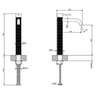 Gessi 316 54306#707 Смеситель для раковины на 1 отверстие, высокий, h=305мм, без донного клапана, излив 156мм, цвет: brushed black metal pvd