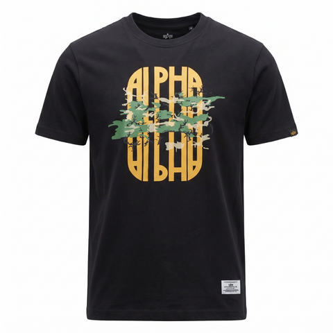 Футболка Alpha Industries Alpha Camo Tee Black (Черная)