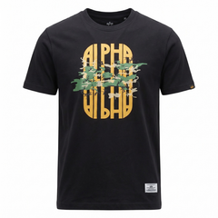Футболка Alpha Industries Alpha Camo Tee Black (Черная)