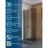 BelBagno UNO-L-1-TB-100-BR-Cr Душевая перегородка универсальная с односторонним входом, стекло бронза, профиль хром, 1000x2000 мм