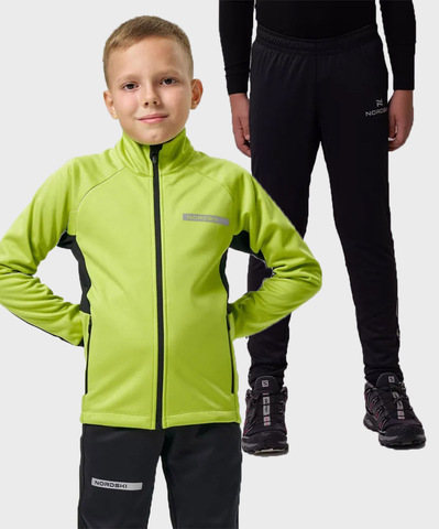 Детский лыжный костюм Nordski Jr. Core Pro Lime/Black