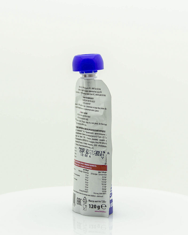 Пюре Bioitalia из Яблока и Черной Смородины-Смузи 120 г