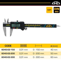 Штангенциркуль электронный ШЦЦ-1-200/50мм 0,01мм DIN862 Kinex 6040-02-200
