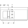 Geberit myDay 824261000+245460600 Шкафчик под раковину 1150x200x520 мм.какао с молоком+245460600 Раковина встраиваемая на столешницу 600 мм