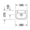 Duravit D-Code 7053600082 Раковина для рук, без перелива, с 1 отв. под смес. справа, 360x270мм, цвет: Белый