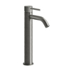 Gessi 316 54309#239 Смеситель для раковины на 1 отверстие, высокий, h=305мм, без донного клапана, излив 123мм, цвет: steel brushed