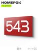 Номер на дверь 543, табличка на дверь для офиса, квартиры, кабинета, аудитории, склада, красная 120х70 мм, Айдентика Технолоджи