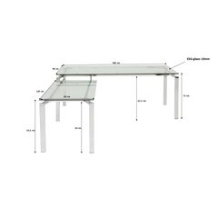 Стол письменный Lorenco Corner Chrome