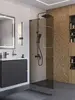 BelBagno UNO-L-1-TB-90-BR-GM Душевая перегородка универсальная с односторонним входом, стекло бронза, профиль Оружейная сталь, 900x2000 мм