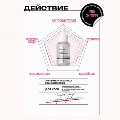 СЫВОРОТКА С КОЛЛАГЕНОМ ДЛЯ ПОВЫШЕНИЯ УПРУГОСТИ JMSOLUTION THE EFFECT COLLAGEN SERUM, 30 МЛ