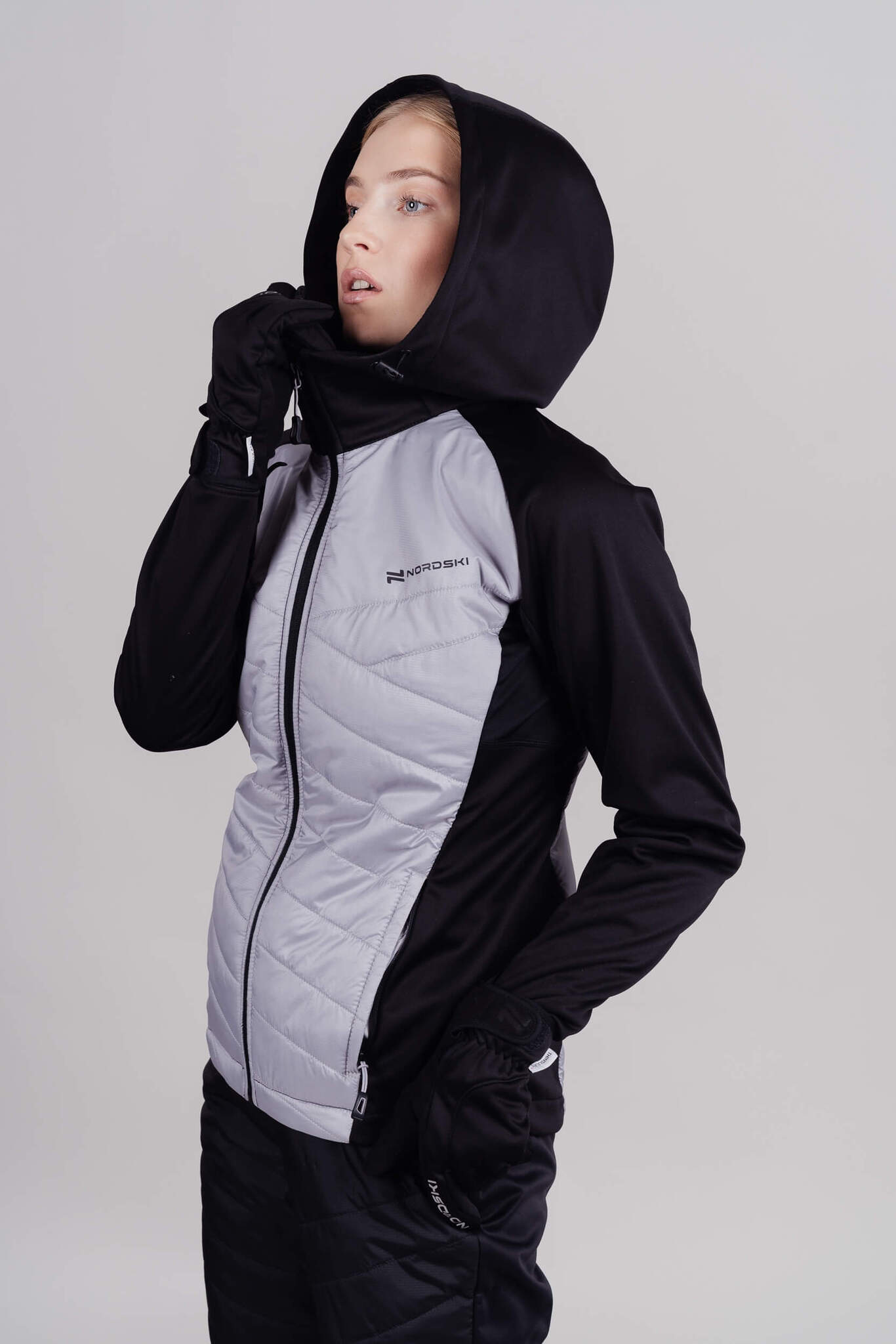 Женский костюм для лыж и бега зимой Nordski Hybrid grey - 4