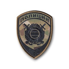 Нашивка ( Шеврон ) На Рукав Нового Образца ( Приказ №777 ) Полиция ООП МВД Мультикам / Черная Вышивка