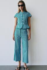ZARA БРЮКИ-КЮЛОТЫ В ПОЛОСКУ, РАЗНОЦВЕТНЫЙ