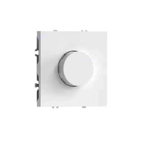 Светорегулятор Triac поворотный, LED, 200 Вт, глянцевый белый DONEL S08