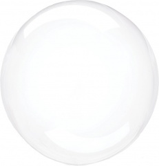 Шар К Deco Bubble (Бабл), 18''/34 см, Прозрачный, Плоский, 1 шт. (В черной упаковке)