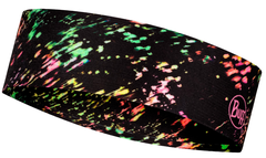 Узкая спортивная повязка на голову Buff Headband Slim CoolNet Speckle Black