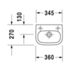 Duravit D-Code 7053600092 Раковина для рук, без перелива, с 1 отв. под смес. слева, 360x270мм, цвет: Белый