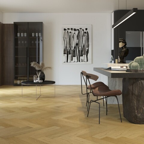 Кварцевый паркет Quartz Parquet Английская Ёлка - Дуб Медовый Раф (33-463 5/0,6 мм)
