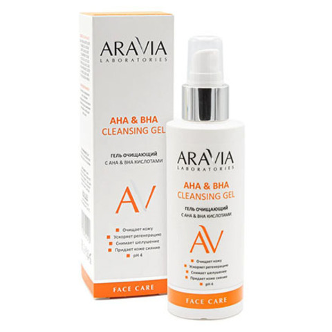 Гель очищающий АНА & ВНА CLEANSING GEL, 150 мл ARAVIA Laboratories