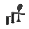 Gessi Emporio Via manzoni 38634#299 Смеситель для ванны на 3 отверстия с переключателем, изливом и шлангом 1,50м, цвет: Black XL