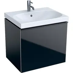 Geberit Acanto 500.609.16.1 Тумба под раковину, 59.5x53.5x47.5см, черный / лакированный матовый, черный / глянцевое стекло фото